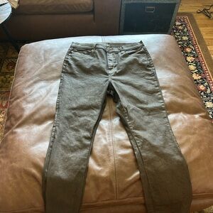 a.n.a High-Rise Flare Pants in Brown, Faux Leather